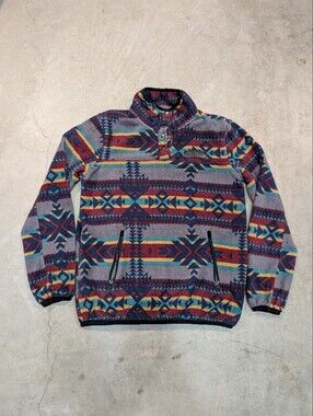 Kavu Multicolor Aztec Fleece 1/4 Snap Pull Over Adult S